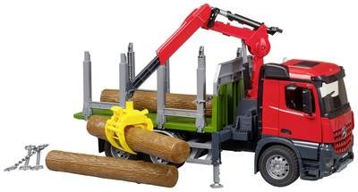 bruder LKW Modell Mercedes Benz Arocs Holztransporter mit Greifarm Fertigmodell LKW Modell
