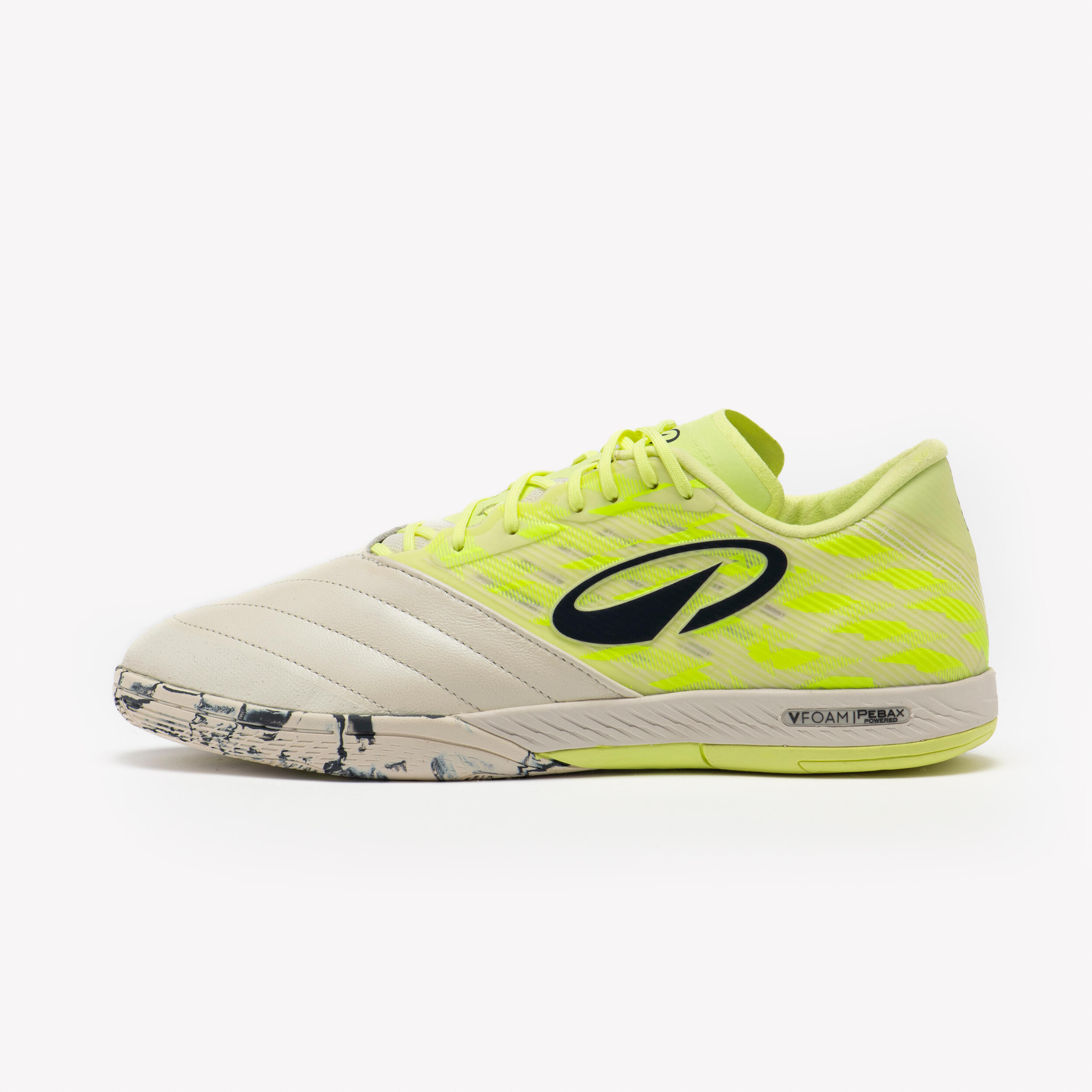 KIPSTA Zapatillas de fútbol sala adulto, Ginka Pro V2 amarillo flúor y blanco