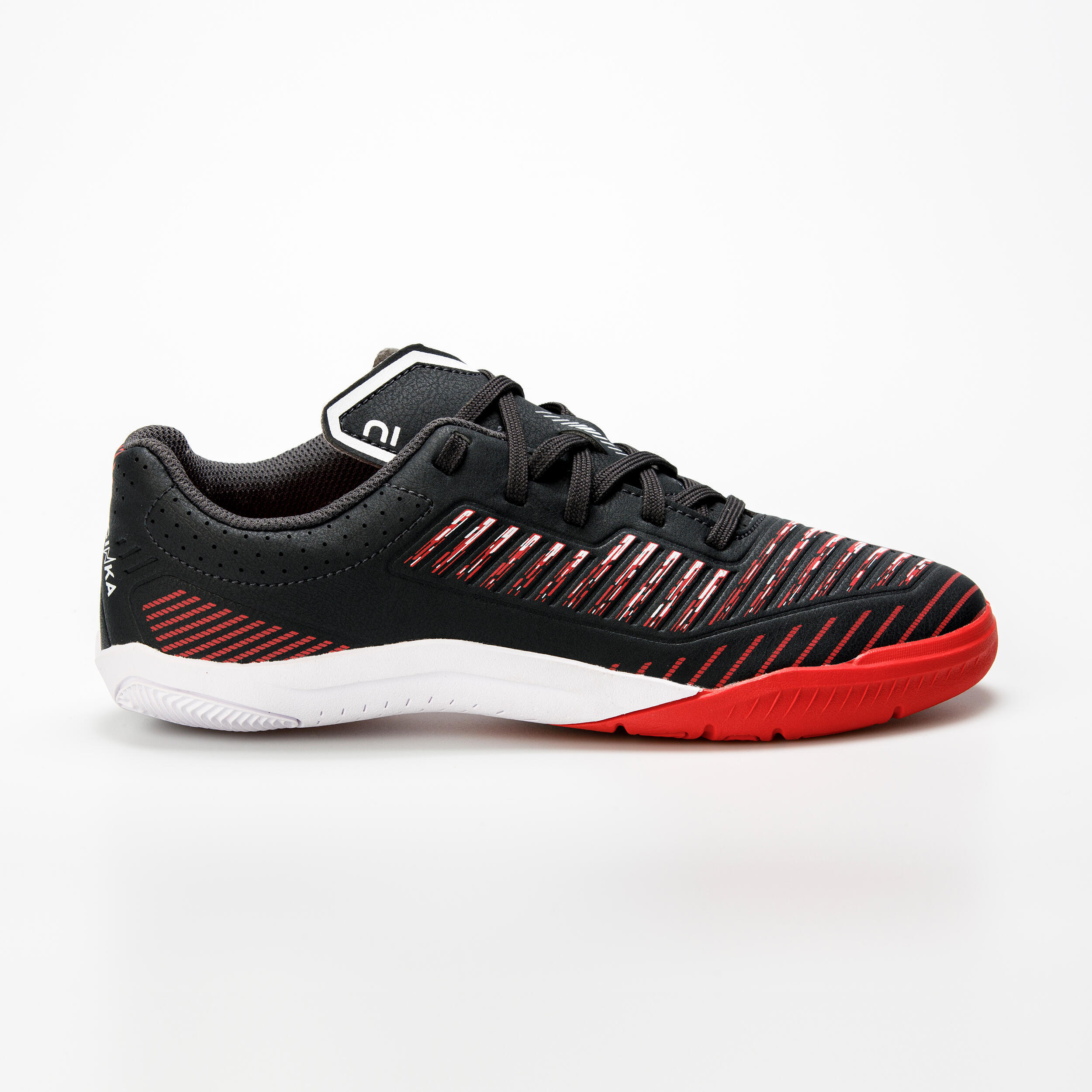 KIPSTA Botas de fútbol sala niño GINKA 500 Fútbol sala JR Negro Rojo