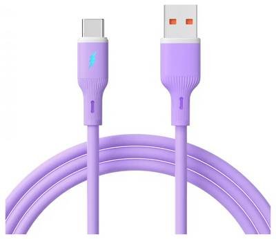 Akyga USB-Kabel USB-A Stecker, USB-C® Stecker 1 m Violett AK-USB-65