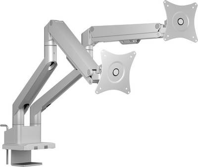 ICY BOX Monitor-Tischhalterung Monitorständer für zwei Monitore 2 Display(s) 81,3 cm (32") Grau, Silber