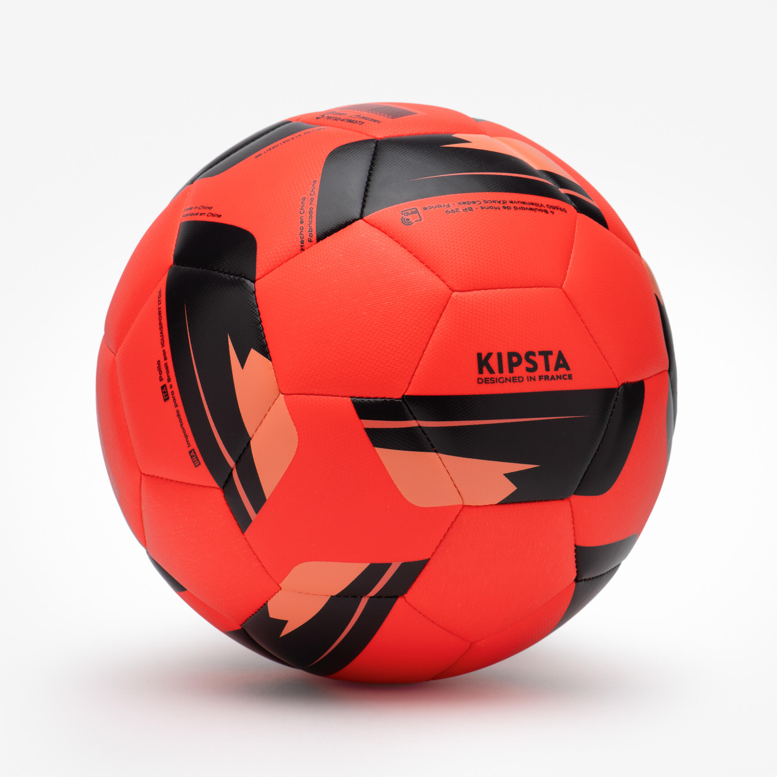 KIPSTA Balón de fútbol cosido a máquina TRAINING BALL nieve y niebla T5 rojo