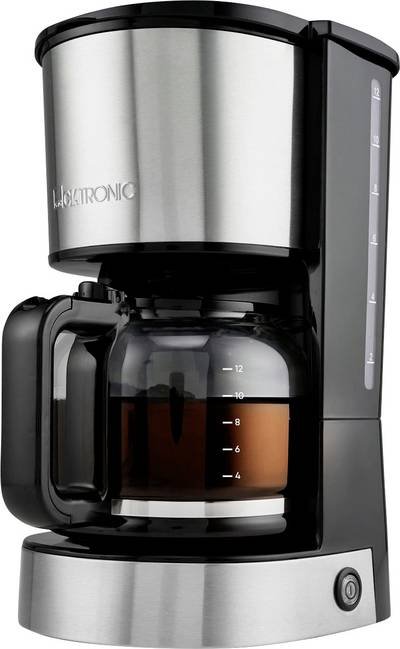 Clatronic KA 3808 Kaffeemaschine Edelstahl Fassungsvermögen Tassen=12 Warmhaltefunktion, Glaskanne