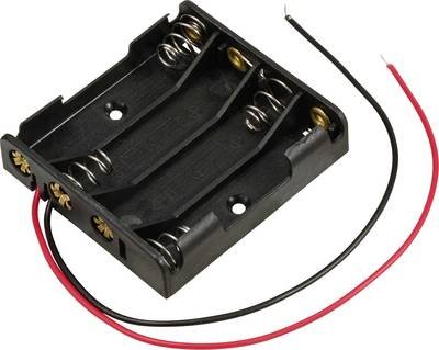 TRU COMPONENTS TC-13220676 Batteriehalter 4x Micro (AAA) Kabel (L x B x H) 51 x 47 x 12 mm