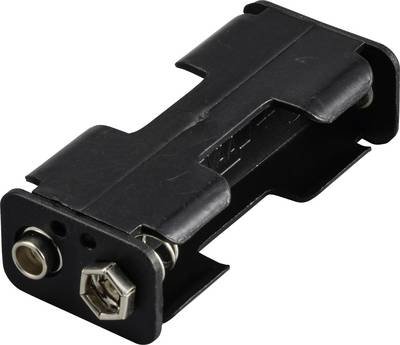 TRU COMPONENTS TC-13220508 Batteriehalter 2x Mignon (AA) Druckknopfanschluss (L x B x H) 60 x 17 x 26 mm