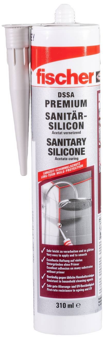 Fischer DSSA Sanitär-Silikon Herstellerfarbe Silber-Grau 058530 310 ml