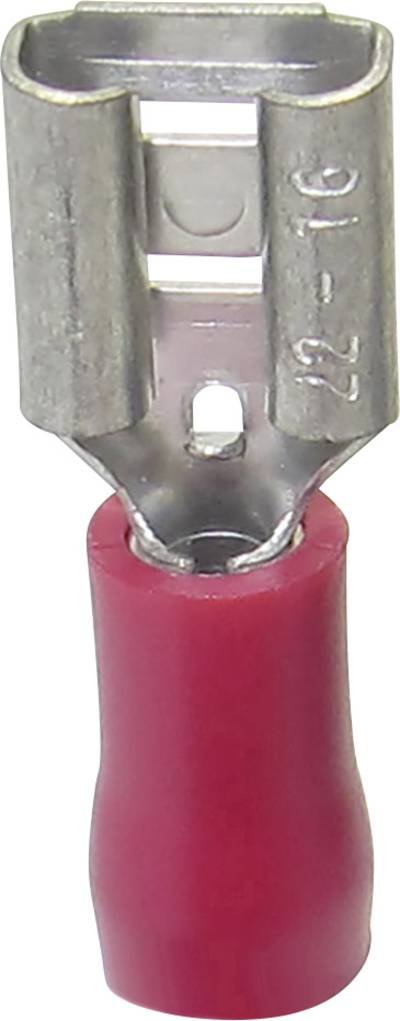 TRU COMPONENTS 1583080 Flachsteckhülse Steckbreite: 6.30 mm Steckdicke: 0.80 mm 180 ° Teilisoliert Rot 1 St.