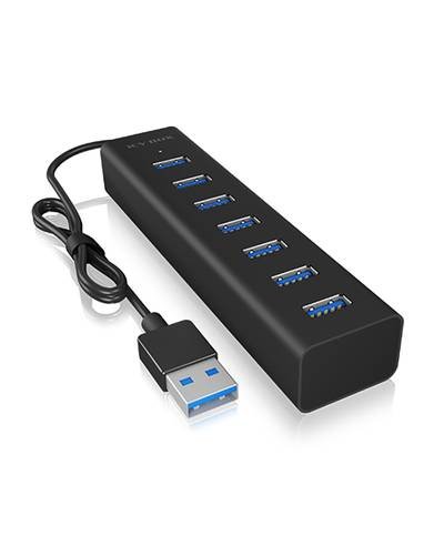 IB-HUB1700-U3 USB 3.0 zu 7-Port USB 3.0 Type-A Hub, Alu-Gehäuse, Netzteil 5V/3A