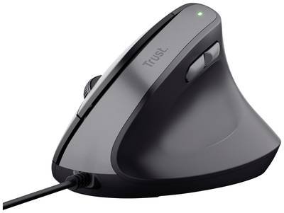 Trust Bayo II Ergonomische Maus USB Schwarz 6 Tasten 800 dpi, 1200 dpi, 1600 dpi, 2400 dpi Ergonomisch, Geräuscharme Tas