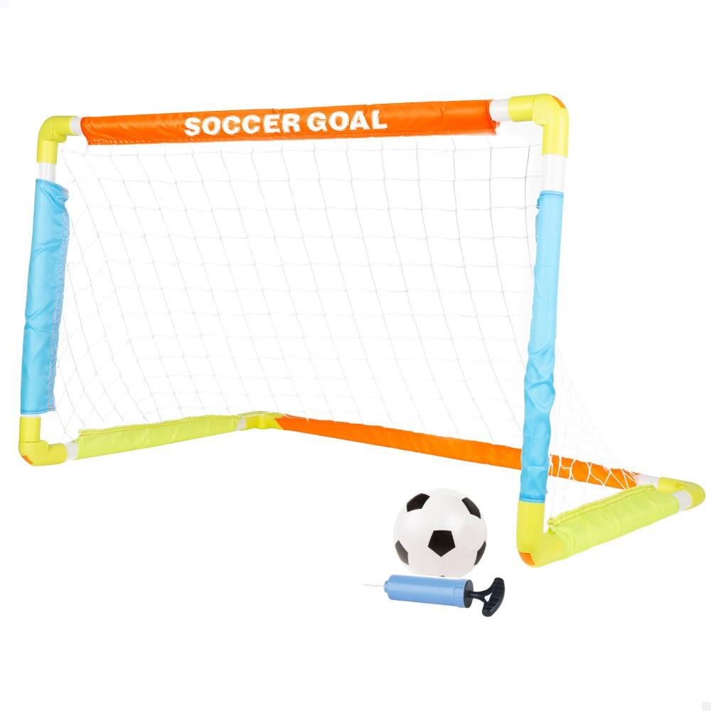 AKTIVE Portería de fútbol para niños c/pelota, hinchador y piquetas Fun Area!
