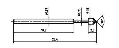 PTR Hartmann 1015-K-0.7N-AU-1.8 Präzisionsprüfstift