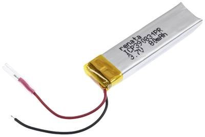 Renata ICP390831PR Spezial-Akku Prismatisch Kabel LiPo 3.7 V 85 mAh 1 St.