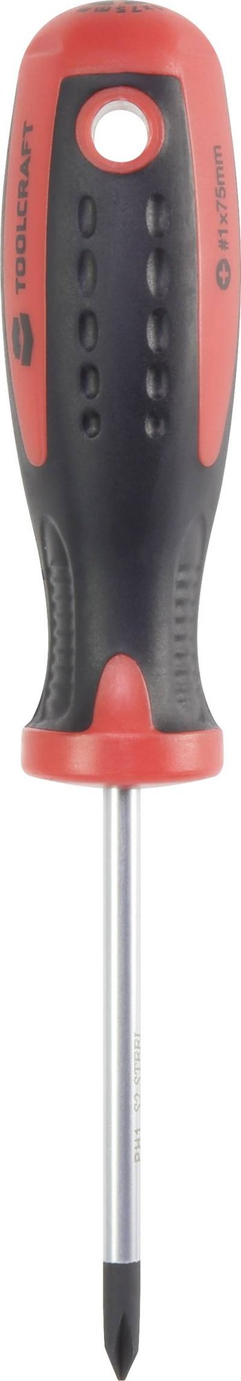 TOOLCRAFT 96029C1109 Werkstatt Kreuzschlitz-Schraubendreher PH 1 Klingenlänge: 75 mm DIN ISO 8764