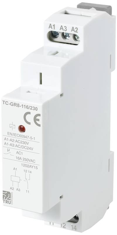 TRU COMPONENTS TC-GR8-116/230 Hilfsschalter 1 Wechsler 24 V/AC, 24 V/DC, 230 V/AC 16 A 1 St.
