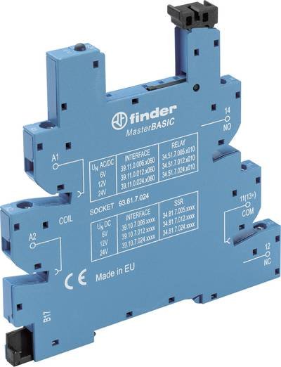 Finder 93.61.7.024 Relaissockel mit Haltebügel, mit LED, mit EMV-Entstörbeschaltung Passend für Serie (Relais): Finder S