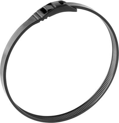 Norma 08600620600 Kabelbinder 600 mm 7.602 mm Schwarz mit flacher Kopfgeometrie, hohe Zugfestigkeit 1 St.