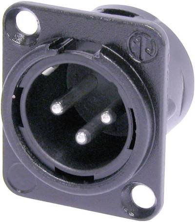 Neutrik NC3MDL1BAG XLR-Steckverbinder Flanschstecker, Kontakte gerade Polzahl: 3 Schwarz 1 St.