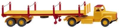 Wiking 051844 H0 LKW Modell Scania Rungensattelzug, signalgelb/karminrot