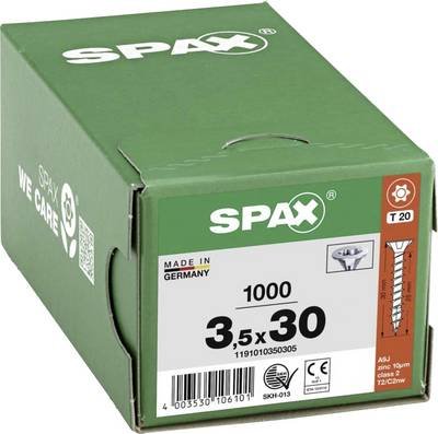 SPAX 1191010350305 R 88091 Senkkopf/T-STAR Holzschraube 3.5 mm 30 mm T-STAR plus Stahl WIROX 1000 St.