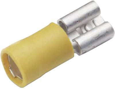 Cimco 180234 Flachsteckhülse Steckbreite: 6.3 mm Steckdicke: 0.8 mm 180 ° Teilisoliert Gelb 1 St.
