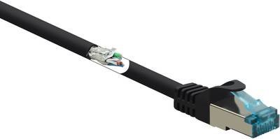 Renkforce RF-5047478 RJ45 Netzwerkkabel, Patchkabel CAT 6a S/FTP 2.00 m Schwarz Flammwidrig 1 St.