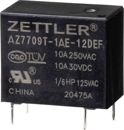 Zettler Electronics AZ7709T-1AE-12DEF Powerrelais 12 V/DC 10 A 1 St.