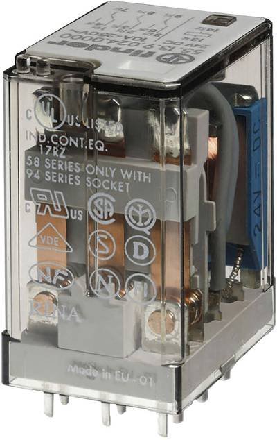 Finder 55.13.9.024.0000 Steckrelais 24 V/DC 10 A 3 Wechsler 1 St.