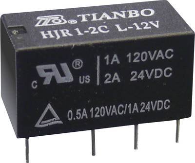 Tianbo Electronics HJR1-2C-L-24VDC Printrelais 24 V/DC 2 A 2 Wechsler 1 St.