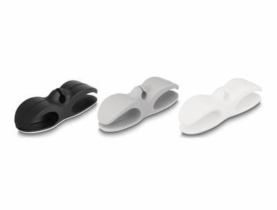 Delock Kabel-Halteclips Silikon Weiß, Grau, Schwarz (B x H) 103 mm x 28 mm 1 Set 18443