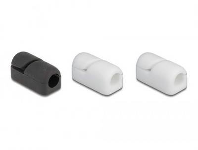 Delock Kabel-Halteclips Silikon Schwarz, Weiß (L x B x H) 23 x 11 x 11 mm 1 Set 18404