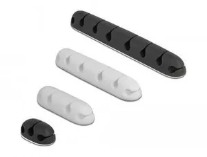 Delock Kabel-Halteclips Silikon Schwarz, Weiß (B x H) 14 mm x 14 mm 1 Set 18402