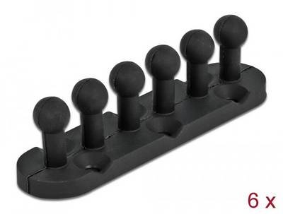 Delock Kabel-Halteclips Silikon Schwarz (B x H) 25 mm x 23 mm 6 St. 18332