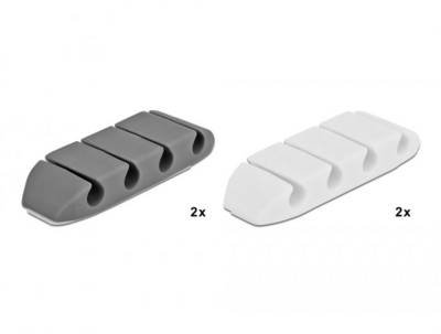 Delock Kabel-Halteclips Thermoplast Weiß, Grau (B x H) 16 mm x 10 mm 1 Set 18330