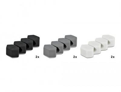 Delock Kabel-Halteclips Thermoplast Weiß, Grau, Schwarz (B x H) 21 mm x 12 mm 1 Set 18329