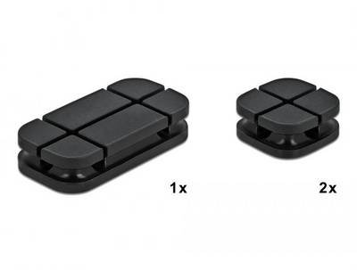 Delock Kabel-Halteclips Silikon Schwarz (B x H) 24 mm x 10 mm 1 Set 18331