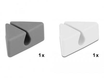 Delock Kabel-Halteclips Thermoplast Grau, Weiß (L x B x H) 22 x 22 x 30 mm 1 Set 18328