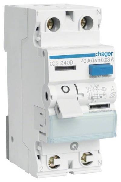 Hager CDS240D FI-Schutzschalter A 2polig 40 A 0.03 A 230 V