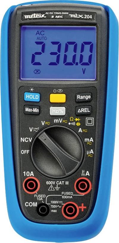 Metrix MTX 204 Hand-Multimeter digital Grafik-Display CAT III 600 V Anzeige (Counts): 6000