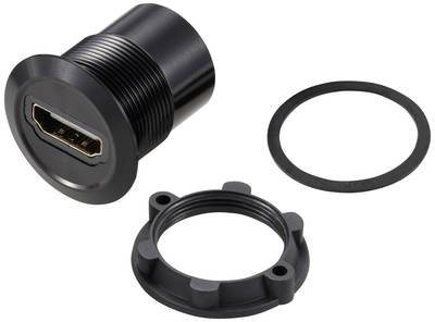 TRU COMPONENTS TC-11980464 HDMI Panel-Adapter Buchse HDMI-Buchse - HDMI-Buchse Schwarz Inhalt: 1 St.