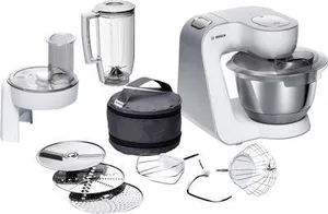 Bosch Haushalt MUM58W20 + MUZ5EB2 Küchenmaschine 1000 W Weiß, Silber (matt)