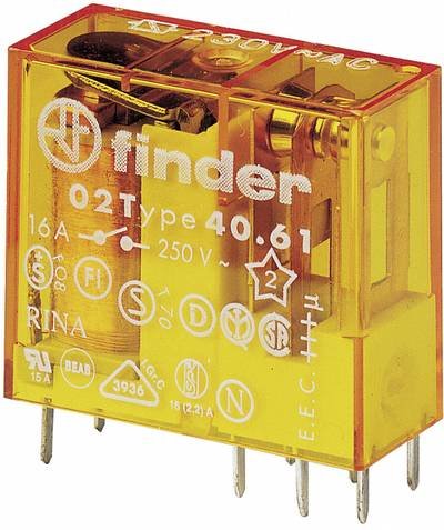 Finder 40.61.8.230.0000 Printrelais 230 V/AC 16 A 1 Wechsler 1 St.