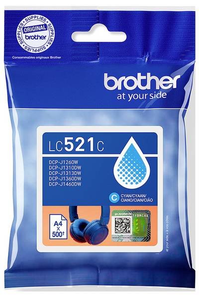 Brother Druckerpatrone Brother LC521C - Cyan - original - Kisse Original Cyan LC521C