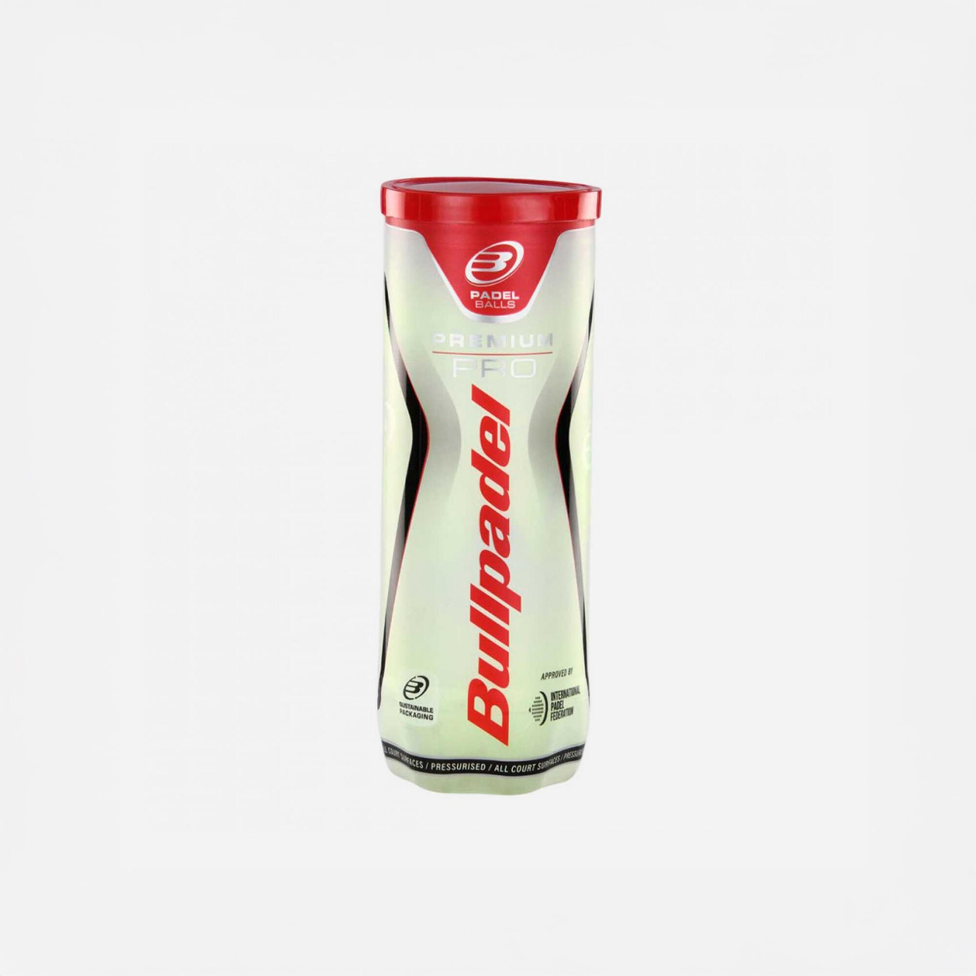 BULLPADEL Tubo de 3 pelotas de pádel presurizadas - Bullpadel Premium Pro