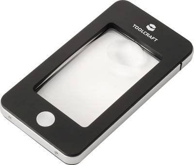 TOOLCRAFT TO-10283184 Handlupe mit LED-Beleuchtung Vergrößerungsfaktor: 2 x, 4 x Linsengröße: (Ø) 23 mm Schwarz
