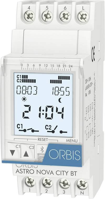 ORBIS Zeitschalttechnik ASTRO NOVA CITY 230 V Hutschienen-Zeitschaltuhr digital 230 V/AC