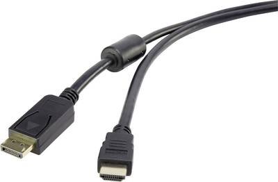 Renkforce DisplayPort / HDMI Adapterkabel DisplayPort Stecker, HDMI-A Stecker 1.80 m Schwarz RF-4382727 mit Ferritkern,
