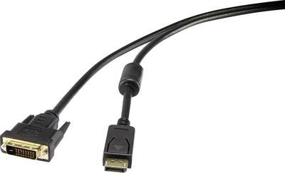 Renkforce DisplayPort / DVI Adapterkabel DisplayPort Stecker, DVI-D 24+1pol. Stecker 0.50 m Schwarz RF-3301148 schraubba