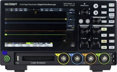 VOLTCRAFT DOV2504F LA Digital-Oszilloskop 250 MHz 4-Kanal 1.25 GSa/s 100 Mpts 12 Bit Digital-Speicher (DSO), Funktionsge