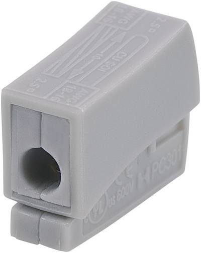 TRU COMPONENTS Leuchtenklemme flexibel: 0.5-2.5 mm² starr: 0.5-2.5 mm² Polzahl: 2 Grau 1 St.