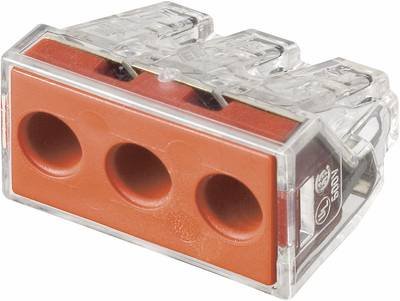 WAGO 773-173 773-173 Verbindungsklemme flexibel: - starr: 2.5-6 mm² Polzahl: 3 1 St. Transparent, Rot
